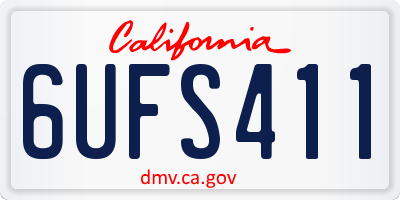 CA license plate 6UFS411