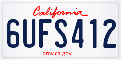 CA license plate 6UFS412