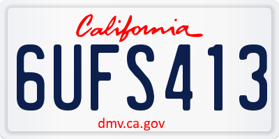 CA license plate 6UFS413