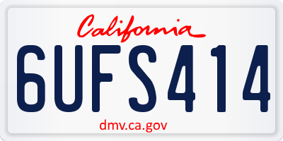 CA license plate 6UFS414