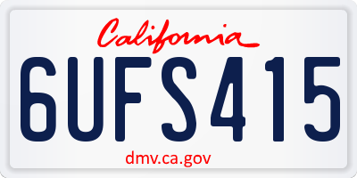 CA license plate 6UFS415