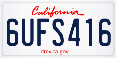 CA license plate 6UFS416