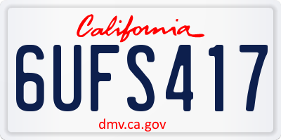 CA license plate 6UFS417