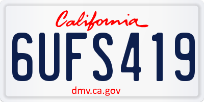 CA license plate 6UFS419