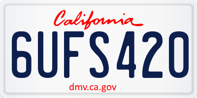 CA license plate 6UFS420