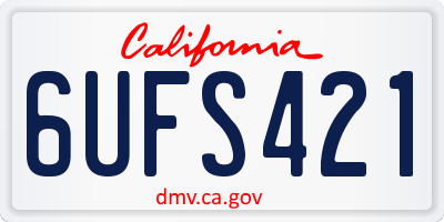 CA license plate 6UFS421