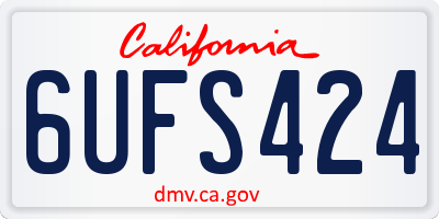 CA license plate 6UFS424