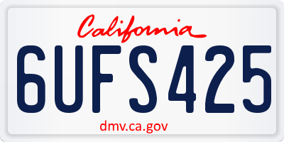 CA license plate 6UFS425