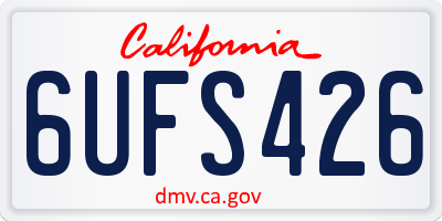 CA license plate 6UFS426