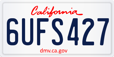 CA license plate 6UFS427