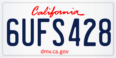 CA license plate 6UFS428