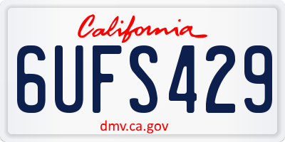 CA license plate 6UFS429