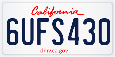 CA license plate 6UFS430