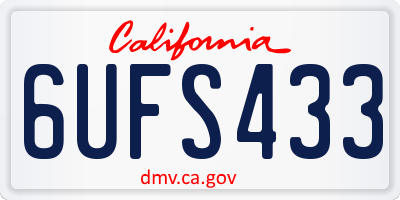 CA license plate 6UFS433