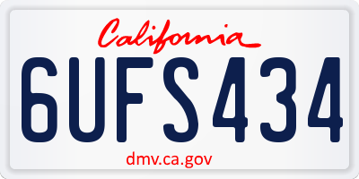 CA license plate 6UFS434