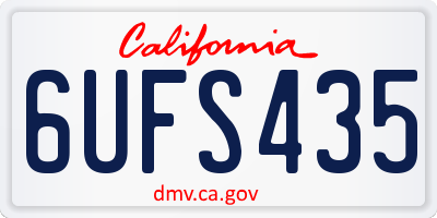 CA license plate 6UFS435