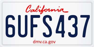 CA license plate 6UFS437