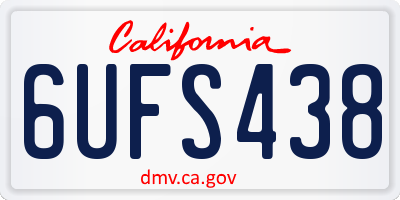 CA license plate 6UFS438
