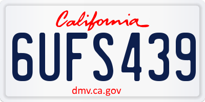 CA license plate 6UFS439