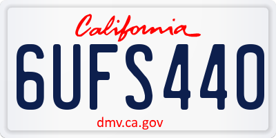 CA license plate 6UFS440