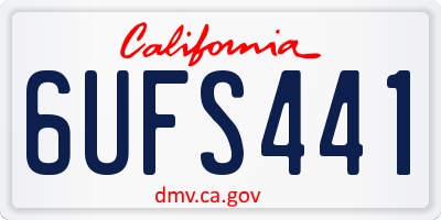 CA license plate 6UFS441