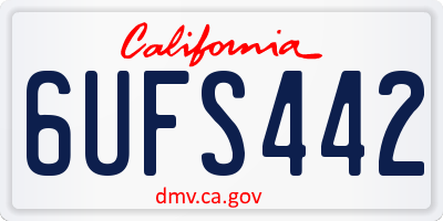 CA license plate 6UFS442