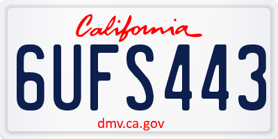 CA license plate 6UFS443