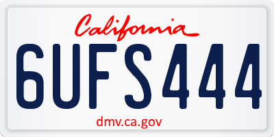CA license plate 6UFS444