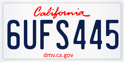 CA license plate 6UFS445