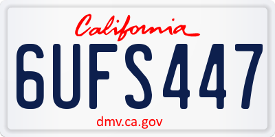 CA license plate 6UFS447