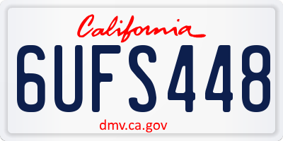 CA license plate 6UFS448