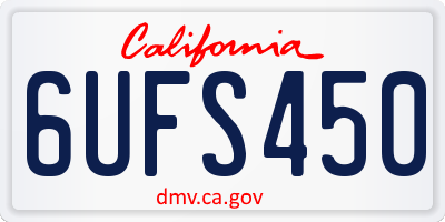 CA license plate 6UFS450