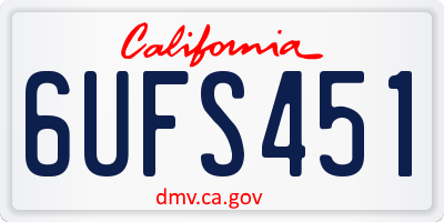CA license plate 6UFS451