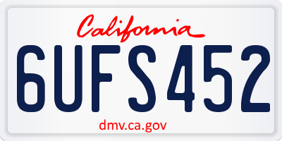 CA license plate 6UFS452