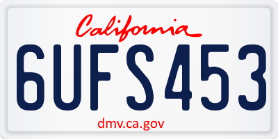 CA license plate 6UFS453