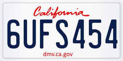 CA license plate 6UFS454