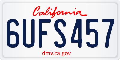 CA license plate 6UFS457