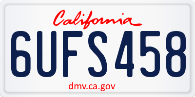 CA license plate 6UFS458