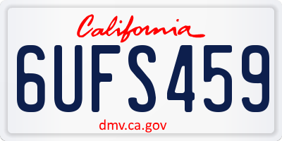 CA license plate 6UFS459