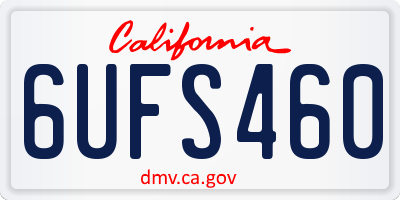 CA license plate 6UFS460