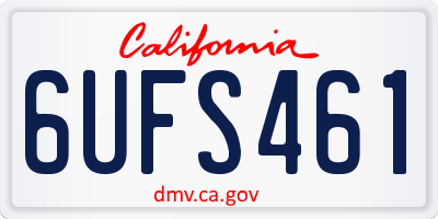 CA license plate 6UFS461