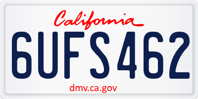 CA license plate 6UFS462