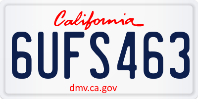 CA license plate 6UFS463