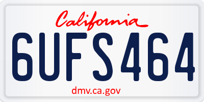 CA license plate 6UFS464