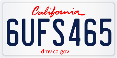 CA license plate 6UFS465