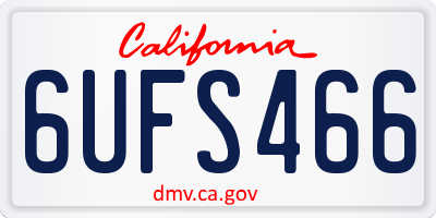 CA license plate 6UFS466