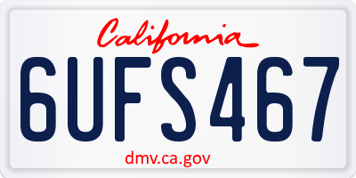 CA license plate 6UFS467