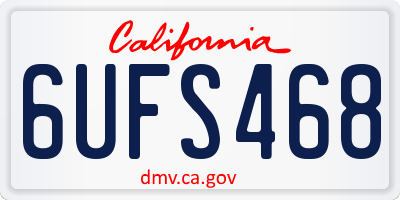 CA license plate 6UFS468