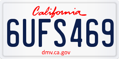 CA license plate 6UFS469