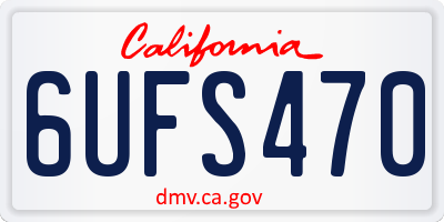 CA license plate 6UFS470